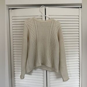 Madewell Cream Cable Knit Sweater